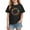 Black, variant on Girls Summer Tops, Girls Tops, Vacation Arrow Print Short Sleeve Cotton Top Casual Summer Gray 7-8 Years