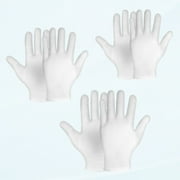 Moist Gloves 3 Pairs White Cotton Moisturizing Gloves for Overnight Remedy Eczema Bed Sleeping Lotion Spa Treatment Gloves Repair Rough Cracked Dry Capped Hand Skin (M/L/XL)