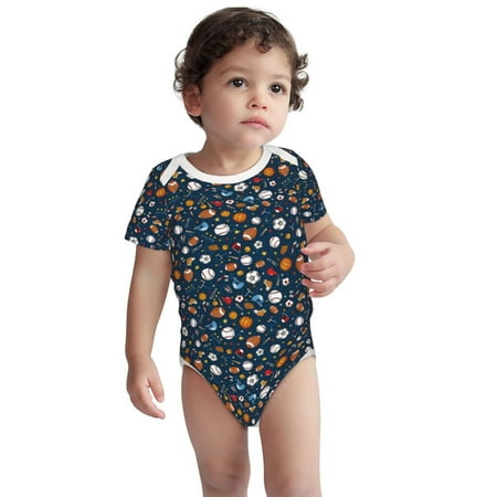 

Haiem Ball Sports Printed Unisex-Baby Short Sleeve Onesies Bodysuits Unisex Babies Snap-Up Rompers-6 Months