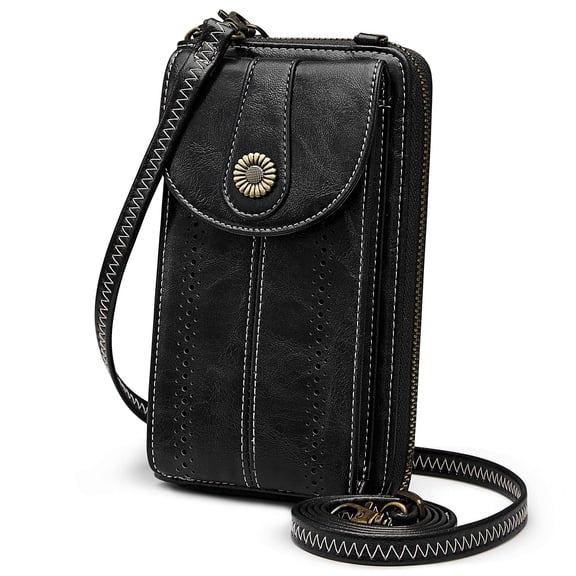 S-ZONE Women RFID Blocking Crossbody Cell Phone Purse Small Faux Leather Wallet Purse