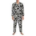 thumbnail image 3 of Fotbe Cow Skin 1 Pijama de Hombre con Estampado de Manga Larga, Conjunto de 2 Piezas, Ropa de Dormir Suave y Cómoda con Bolsillos-XX-Large, 3 of 7