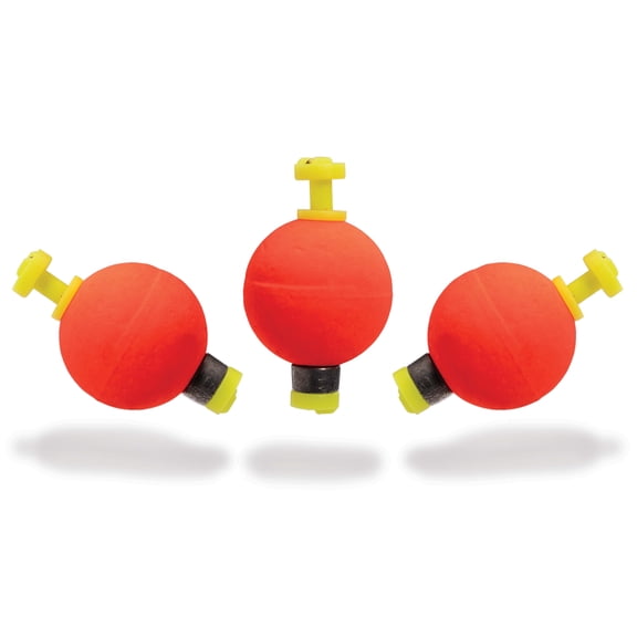 Comal Weighted Round Snap-On Fishing Bobbers, Red, 3-Pack