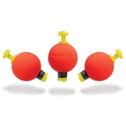 (3 pack) Comal Weighted Round Snap-On Fishing Bobbers, Red, 3-Pack