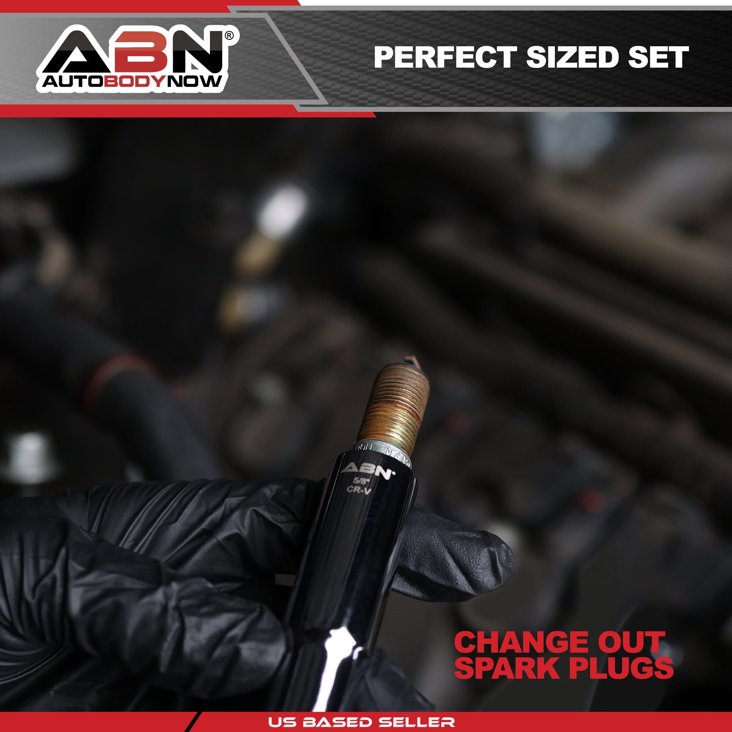 ABN Extra Deep Well Socket Set 5pc - 3/8in Dr Extended 6 and 12pt Magnetic Set