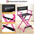 thumbnail image 5 of BYOOTIQUE 28" Height Tall Director Chair Folding Artist Makeup Beauty Salon Pink, 5 of 18