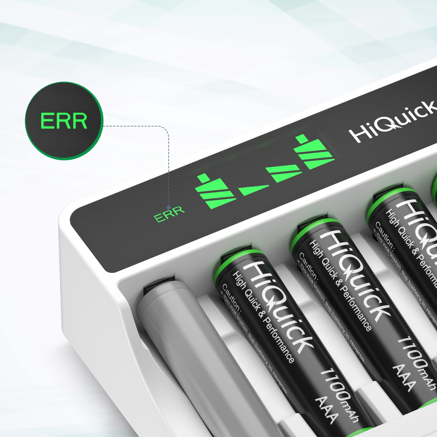 HiQuick 2800mAh AA NiMH Rechargeable Batteries (8-Count) + 8-Slot Smart Charger for AA/AAA NiMH/NiCD