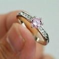 thumbnail image 4 of Ahansh Jewels Round Cut Pink Sappire Engagement Ring For Women's 925 Sterling Silver, 4 of 5