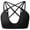 Black, variant on Wang6 Womens Spaghetti Strap Cropped Camisole Ribbed Workout Sports Bras Wireless Seamless Longline Bras Front Cross Bandage Yoga Fitness Gym Top White S