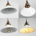 thumbnail image 3 of KAYYELAMP 3.2ft Adjustable Cord E26 Connection Replacement Hanging Light Walnut Base Dia 10.2" White Metal Shade Minimalist Pendant for Farmhouse Home Store(No Bulb), 3 of 5