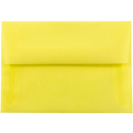 UPC: 0707152635301 | JAM Paper & Envelope 4Bar Translucent Envelopes  3 5/8 x 5 1/8  Primary Yellow  50/Pack