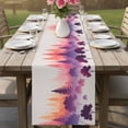 thumbnail image 4 of Purple Orange Ombre Forest Table Runner 72 Inches, Tree Modern Abstract Art Bed Runner Dresser Scarves Tabletop for Indoor Outdoor Parties/Ceremony/Banquet, 14" x 72", 4 of 9