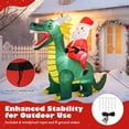 thumbnail image 3 of Resenkos 6.7-Ft Christmas Inflatable - Santa Riding Dinosaur with LED Lights, Multi-Color, 3 of 8
