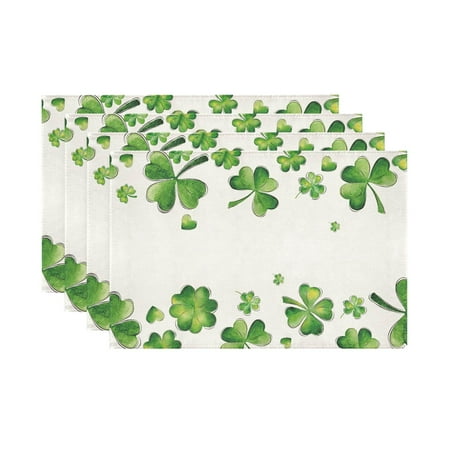

CHXonu 4PCS St. Patrick s Day Western Placemat Green Table Decoration Non Heat Insulation Linen Placemat Place Mats for 8 Place Mats And Napkins Place Mates for Tables Hot Rose Table Mats Kitchen