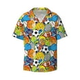 thumbnail image 2 of Lsque Various Balls print Men's Cuban Collar Short Sleeve Shirt Summer Beachwear Casual Button Down Fashionable Vacation Leisure Shirt-Small, 2 of 7