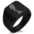 thumbnail image 1 of Stainless Steel Alluring Mermaid Geometric Pattern Biker Style Polished Ring, 1 of 1