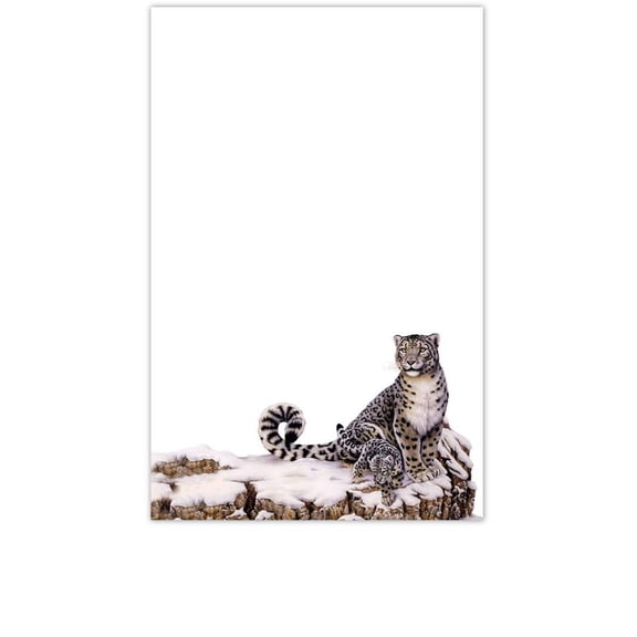 YaYstationery Notepads - Memo Pads - Scratch Pads - Writing Pads - Illustrated Notepads - 5.5 x 8.5 inches - Thick Premium Paper - Printed Notepad - Snow Leopard