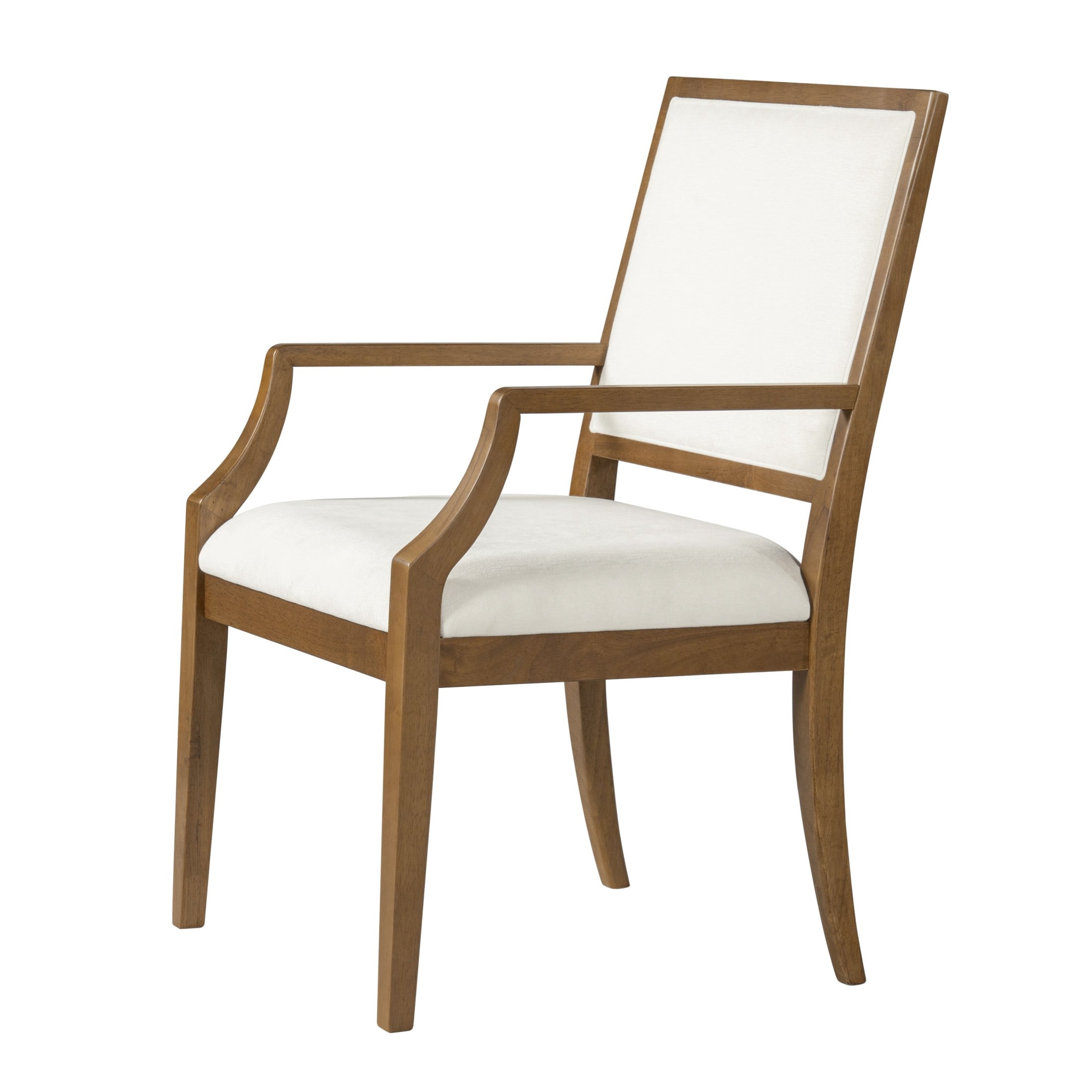 Christopher Knight Home Modern Upholstered Arm Dining Chairs, Rubberwood Frame, Beige+Walnut, Set of 6