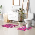 thumbnail image 5 of Toilet Rug U-Shaped Bathroom Rugs Non-Slip Soft Plush Machine Washable Contour Bath Mat Dragon Fruit and Leaf 24x20, 5 of 9