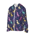 thumbnail image 2 of Daiia Colorful Dinosaur UPF 50+ Sun Protection Hoodie Jacket Lightweight Long Sleeve Sun Shirt for Women Men with Pocket Hiking Outdoor-X-Large, 2 of 9