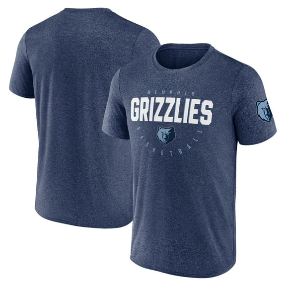 Men's Logo Athletic Heather Navy Memphis Grizzlies Block Practice Performance T-Shirt