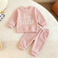 thumbnail image 2 of Karoyedx Outfit Sets for Kids Girls Toddler Baby Girl Fall Clothes Letter Embroidered Long Sleeve Sweatshirt and Pants Sets 2pcs Winter Outfits Pink Size,6-12 Months, 2 of 8