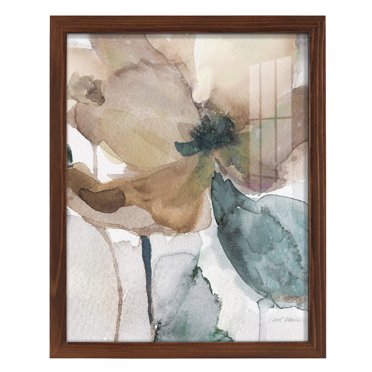 Watercolor Poppy I -Framed Print w/glass-Chestnut