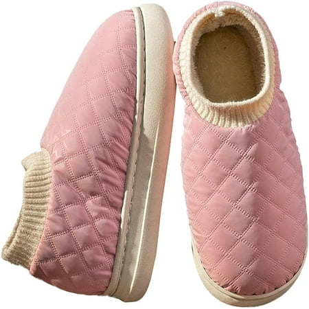 

Fluffy Down Slippers for Women Men Cozy Puffer Slides Closed Back Comfy House Slippers Non-slip Memory Foam Indoor