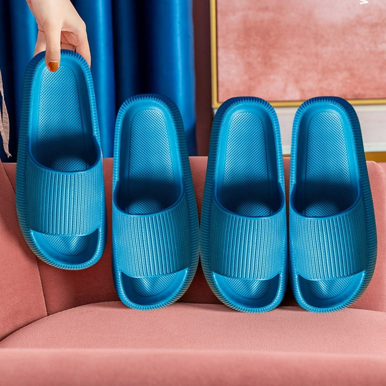 CHAMAIR Soft Sandals Antislip Slippers Slides for Summer Beach Sea (Blue  44-45)