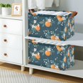 thumbnail image 2 of Yayeee Foldable Storage Basket for Shelves with Handles Waterproof Cloth Bins, Blue Oranges, 2 of 7
