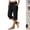 18# Black, variant on Women's Quick Dry Capri Pants Ice Silk Summer High Waisted Drawstring Active Capris Casual Lightweight Hiking Pants with Pockets,Dark Gray M