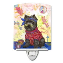 Caroline's Treasures PPP3053CNL Cairn Terrier Hippie Dippie Ceramic Night Light, 6x4x3", multicolor