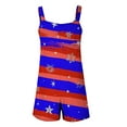 thumbnail image 6 of IROINNID Deals Jumpsuit Shorts for Women Summer Print Sleeveless Suspender Short Jumpsuit,Blue, 6 of 6