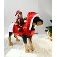 thumbnail image 5 of Santa Dog Costume, Christmas Pet Clothes Santa Claus Riding, Pet Cosplay Costumes Party Dressing up, Dogs Cats Outfit for Small Medium Large Dogs Red & Brown S, 5 of 7
