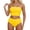 AB531 Yellow, variant on Bainana Women 2 Pieces Bikini Set Solid Color Strapless Off Shoulder Tube Tops And High Waisted Bottom Slit Swimsuit Female Comfortable Summer Hawaii Swim Wear Black Size L