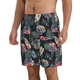 thumbnail image 2 of Kdxio Colorful Tropical Leaves Pattern Mens Casual Shorts - Drawstring Summer Beach Sports Shorts for Men, 2 of 9