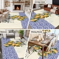 thumbnail image 5 of Large Area Rugs for Living Room Bedroom, Lemon 8'x10' Rug Washable Carpet Runner Indoor Outdoor, Summer Vintage Yellow Fruits Italy Blue Textured Non Slip Floor Mats Rug for Kitchen, Patio, 5 of 8