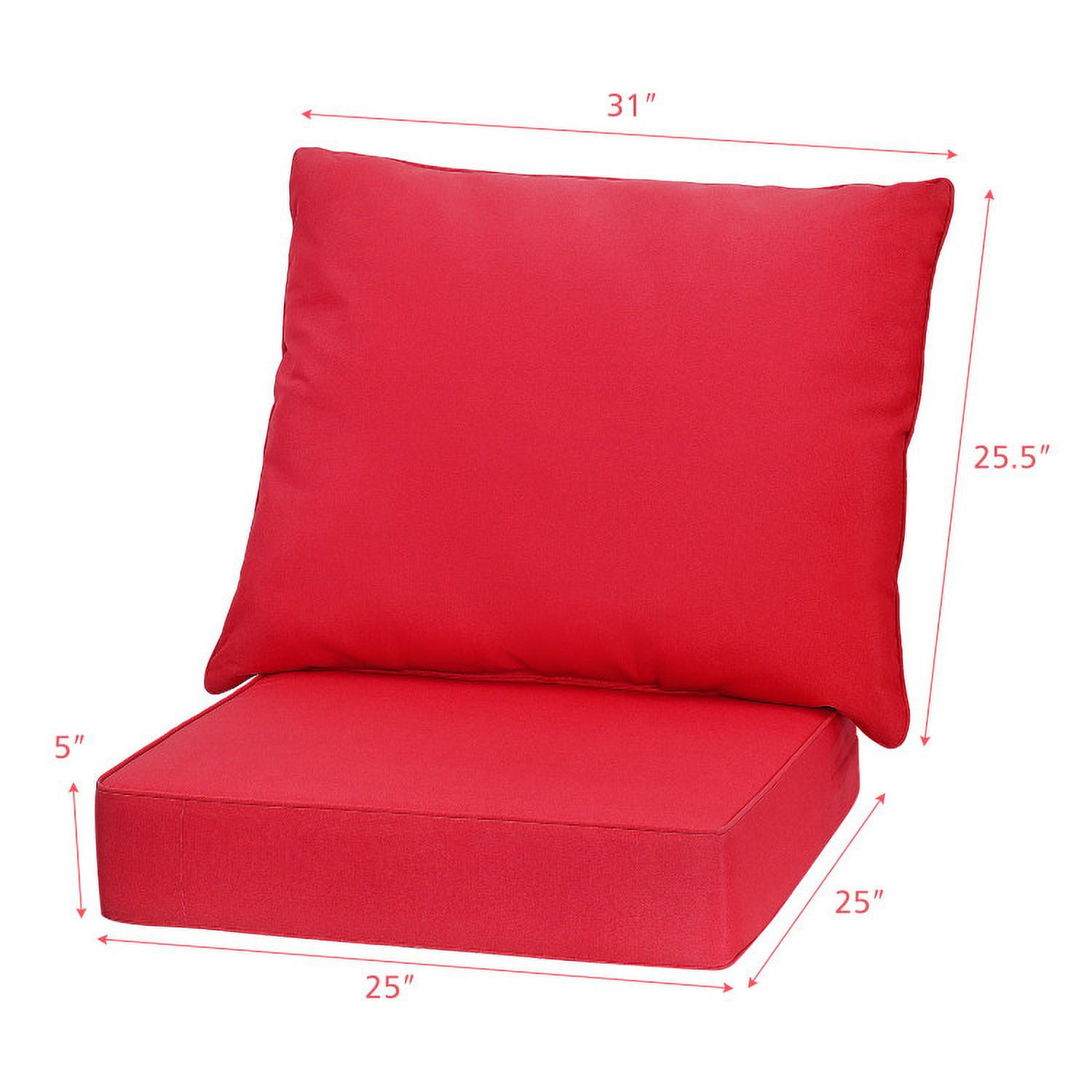 Aimee Lii Deep Seat Chair Cushion Pads Set with Rope Belts for Indoor and Outdoor, Red Aimee Lii Deep Seat Chair Cushion Pads Set with Rope Belts for Indoor and Outdoor, Red