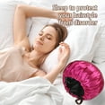 thumbnail image 4 of EXAXTA Reversible Satin Bonnet for Sleeping Women Silk Bonnet Double Layer Hair Bonnet, Elastic Tie Band Night Cap Hair Wrap for Natural Curly Hair, 4 of 5