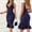 Navy, variant on Sakmal Womens Fashion Knee Length Solid Bodycon Dresses Black Sexy Ruffle Sleeve Sleeveless Deep V-Neck Plus Size Ladies Dresses