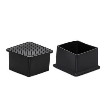 Flyshop Square Anti-slip Rubber Leg Tips Furniture Chair Leg Caps Floor Protectors 1-Inch X 1 Inch 25 X 25 Mm Black 10pcs