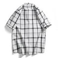 thumbnail image 5 of Men's Summer Plaid Short Sleeve Shirt Vintage Pattern 61.9% Polyester 32.8% Cotton 5.3% Viscose Multiple Occasions Multiple Sizes, 5 of 8