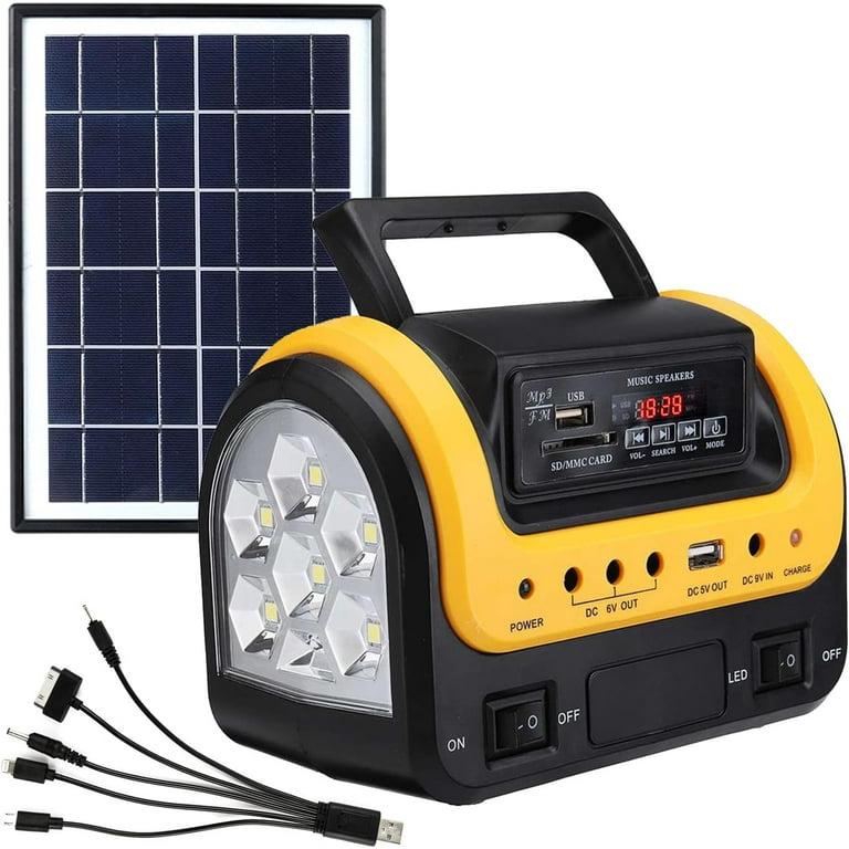 levang Solar Generator Portable with Solar Panel Emergency Power Station  with Bulb USB AC Charger - Walmart.com