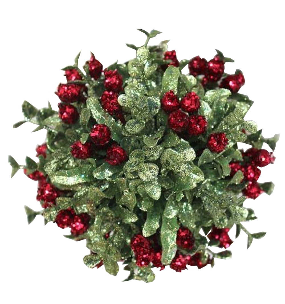 Ornativity Mistletoe Glitter Hanging Ornament Christmas Mistletoe Ball with... 