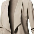 thumbnail image 3 of FAOWME Womens Cardigan Open Front Long Sleeve Solid Color Turndown Collar Elegant Casual Coat For Daily Wear,Khaki,Xxxxxl, 3 of 5
