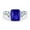 Blue Sapphire CZ, variant on Emerald Cut Celtic Engagement Ring CZ 925 Sterling Silver Size 7