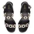 thumbnail image 2 of YDN Women Open Round Toe Cutout Studded Sandals Buckle Strap Low Chunky Heels Comfortable Outdoor Dressy Shoes Size 7 Black, 2 of 4