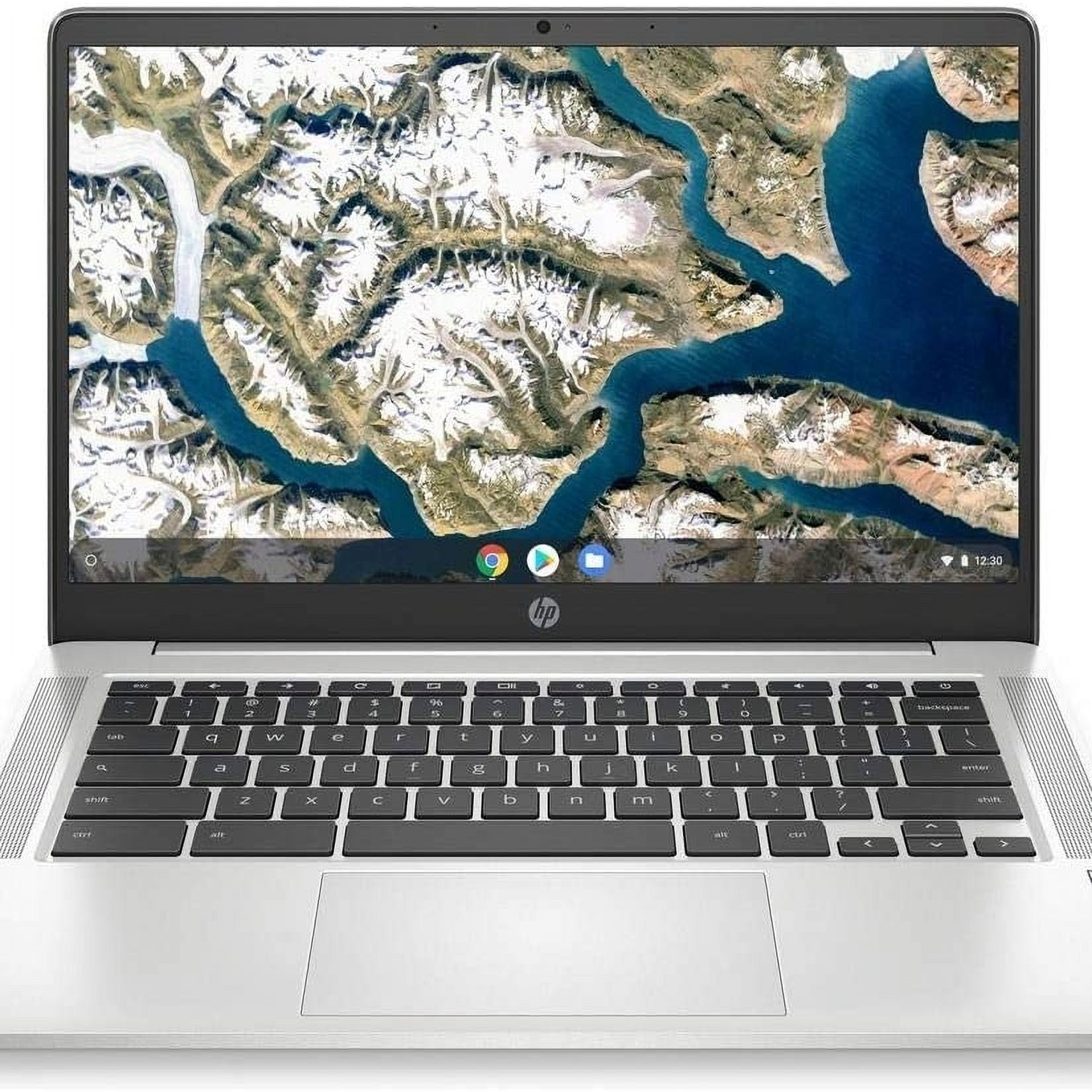 HP Chromebook ホワイト シルバー HP 14-Inch HD Screen Chromebook Laptop, Intel Celeron N4000