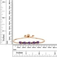 thumbnail image 2 of Gem Stone King 2.64 Ct Round Purple Amethyst Black Diamond 18K Rose Gold Plated Silver Tennis Bracelet for Women, 2 of 3