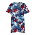 thumbnail image 3 of Summer Hoodies Short Sleeve Hoody Sweatshirt Long Tops to wear with Leggings Woman Casual July 4th Outfit (Medium, Blue 04), 3 of 4