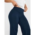 thumbnail image 2 of DENTOYOU 2 Pack Yoga Wide Leg Pants Women's Straight Leggings Bottoms High Waist Butt Lifting Pants Casual Workout Gym Leggings Black/Blue XL, 2 of 6
